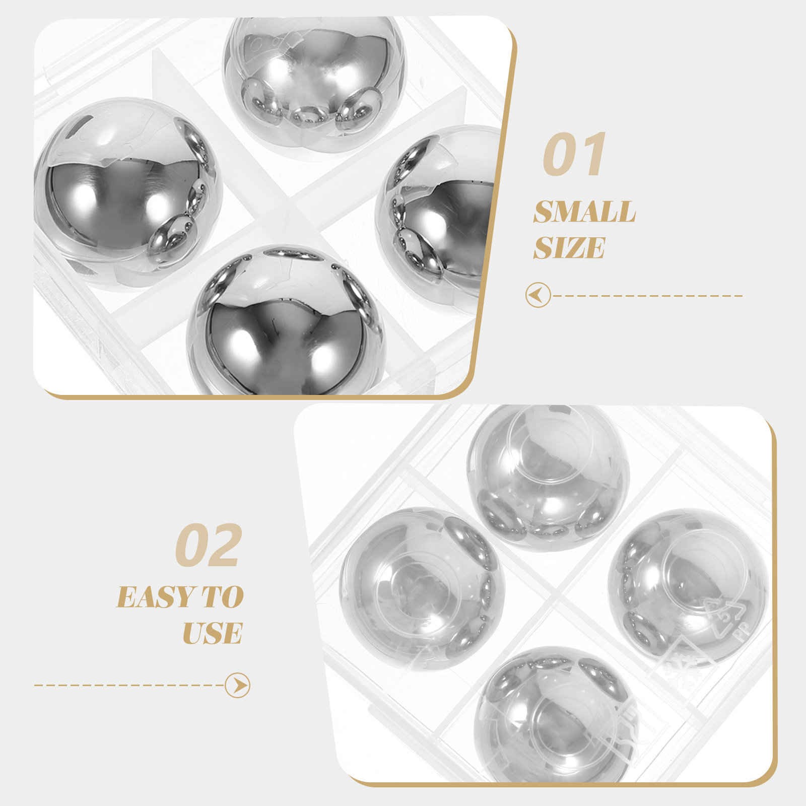 5Pcs Stainless Whiskey Stones  - огляд і ціна Whisky Beer And Wine